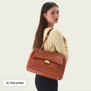 Chic Quilted Brown Shoulder Bag